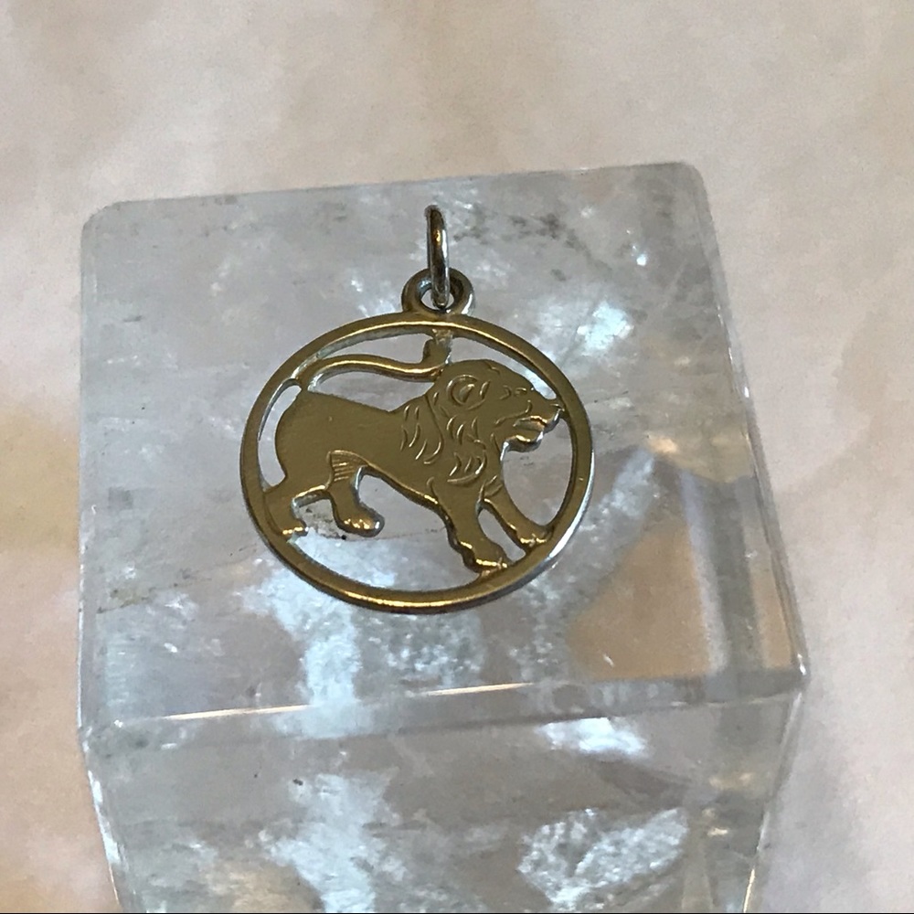 Scandinavian Leo Lion Cut Out Silver Pendant